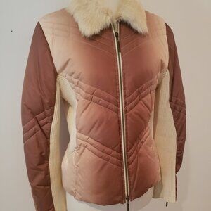 GBrand Down Puffer Jacket with Fur Collar